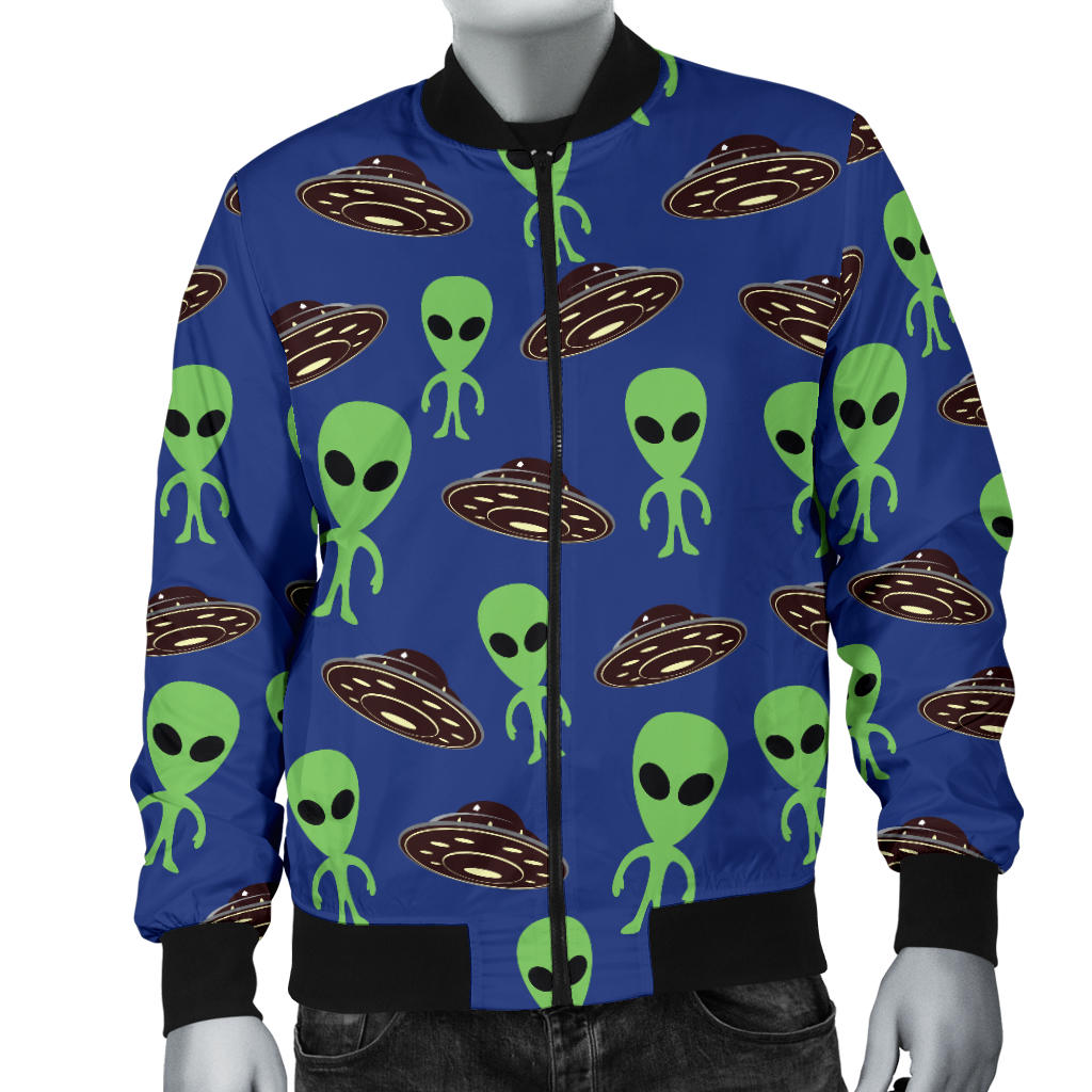 Alien Green UFO Pattern Men Bomber Jacket