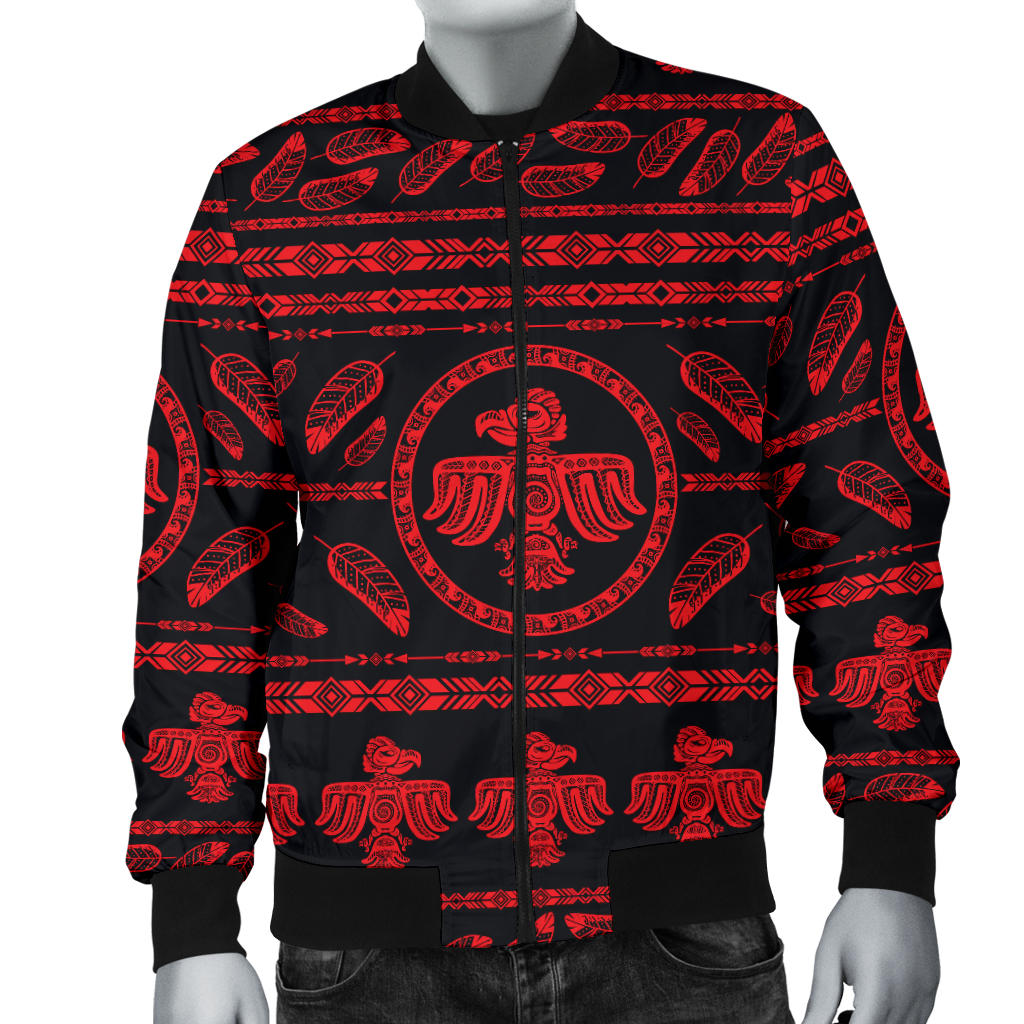 Native American Eagle Themed Print Men Bomber Jacket