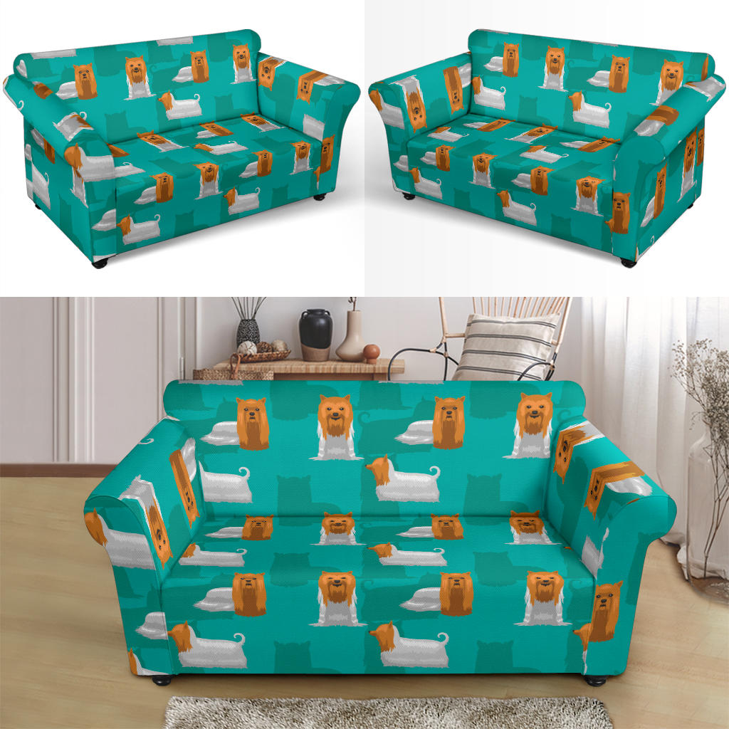 Silky Terriers Print Design LKS301 Loveseat Couch Slipcover