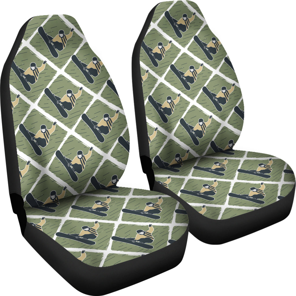 Snowboard Man Print Design LKS302 Car Seat Covers