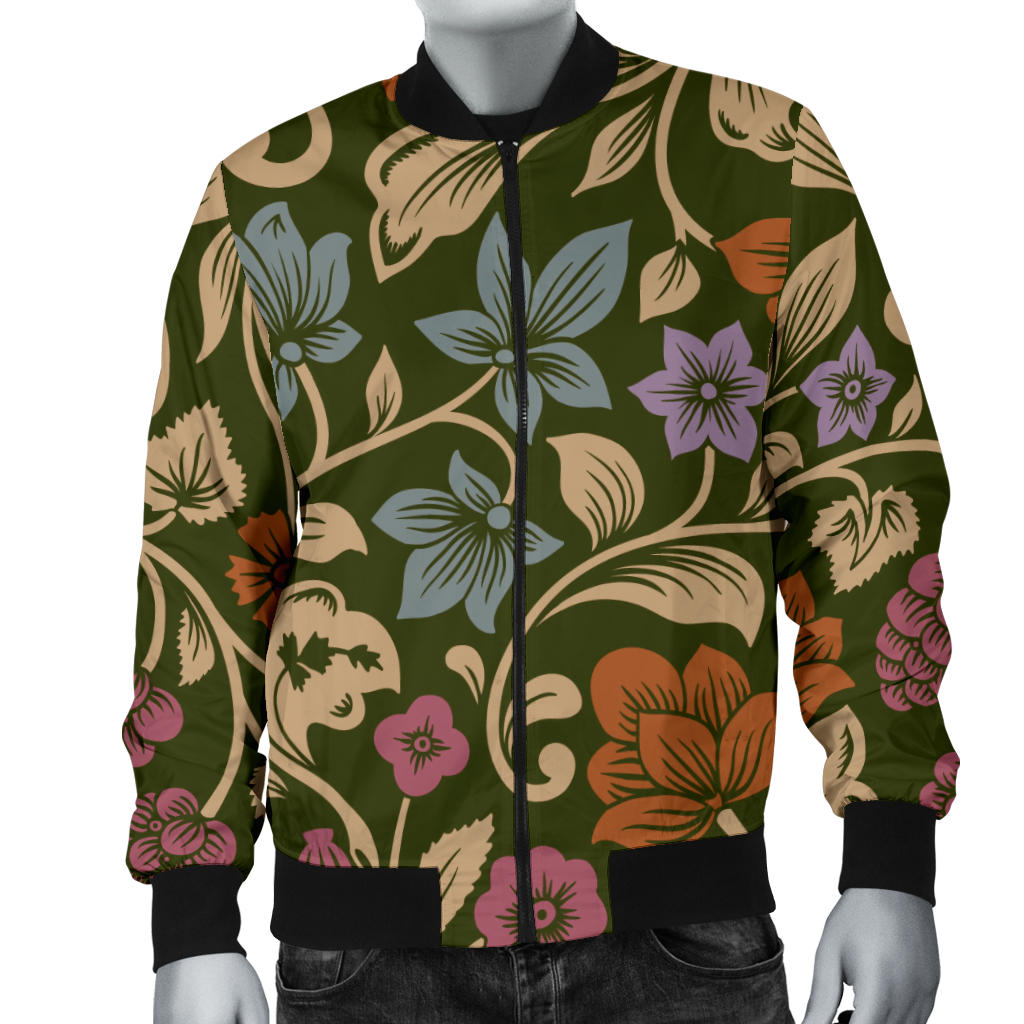 Floral Vintage Print Pattern Men Bomber Jacket