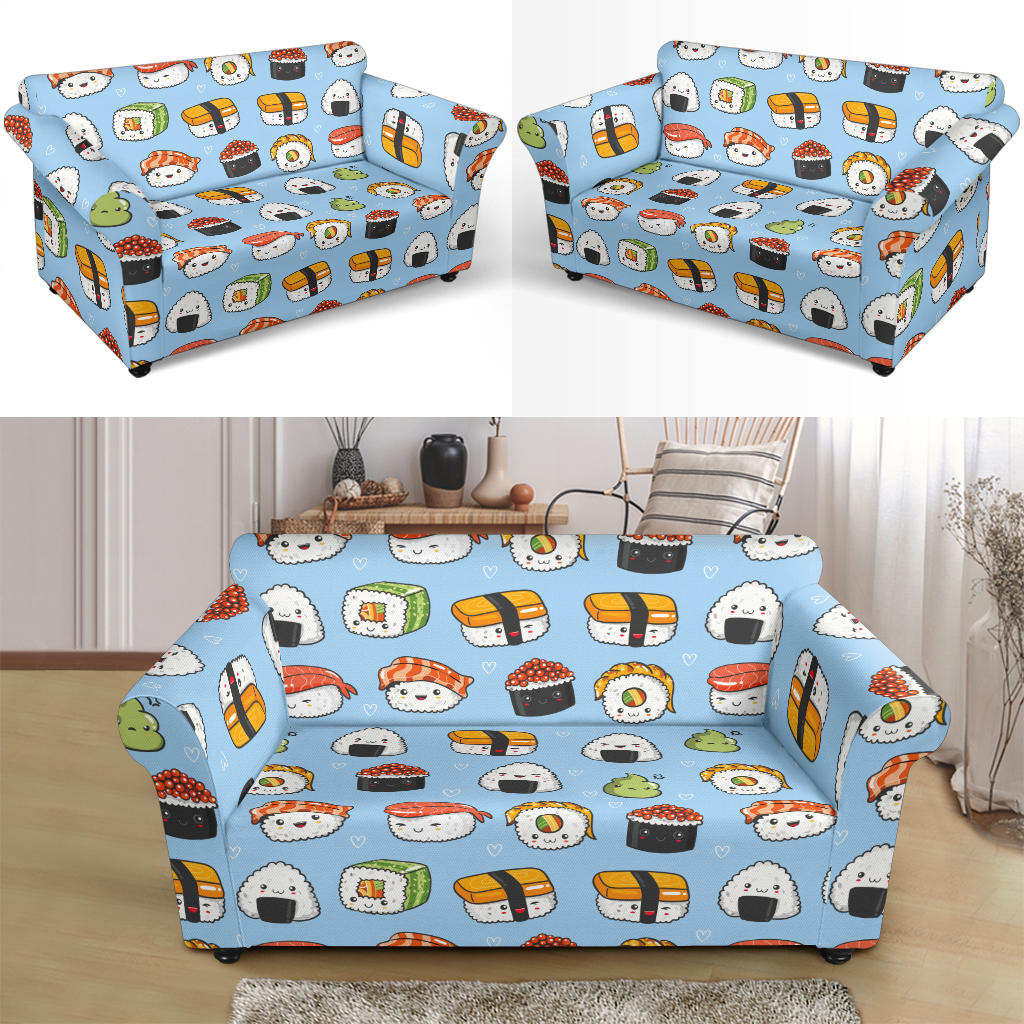 Sushi Print Design LKS303 Loveseat Couch Slipcover