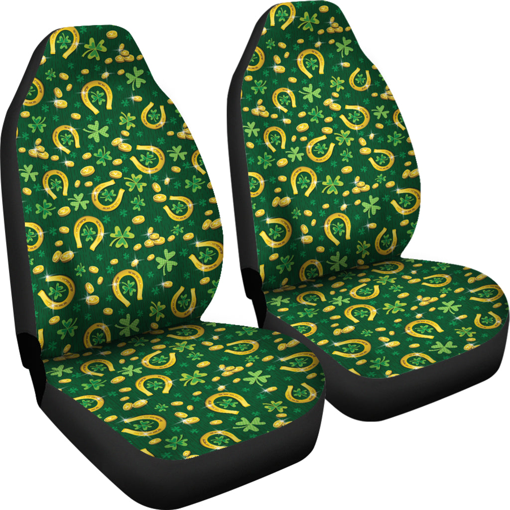 Shamrock Horse Shoes Saint Patrick's Day Print Design LKS307 Car Seat Covers