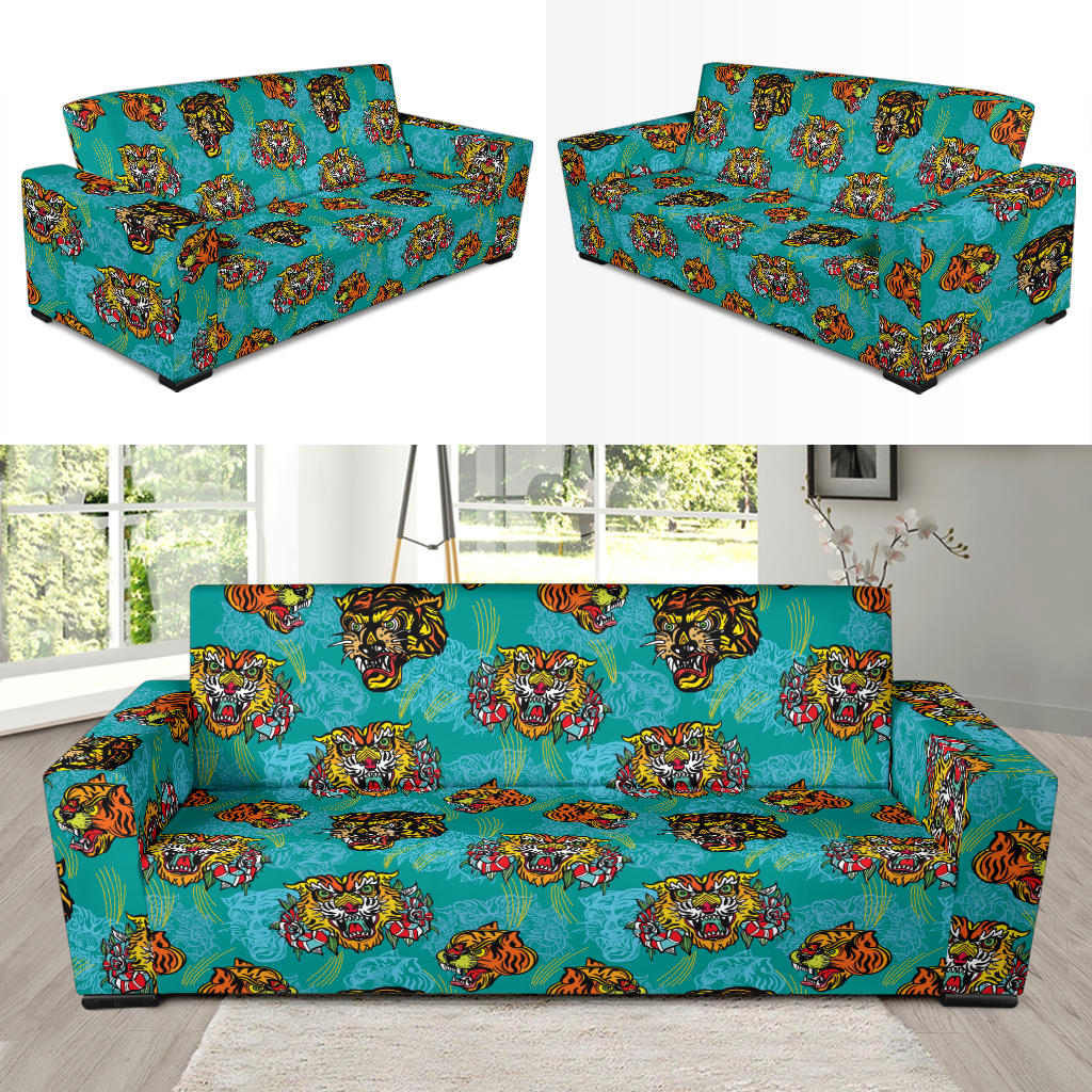 Tattoo Tiger Head Print Design LKS304 Sofa Slipcover