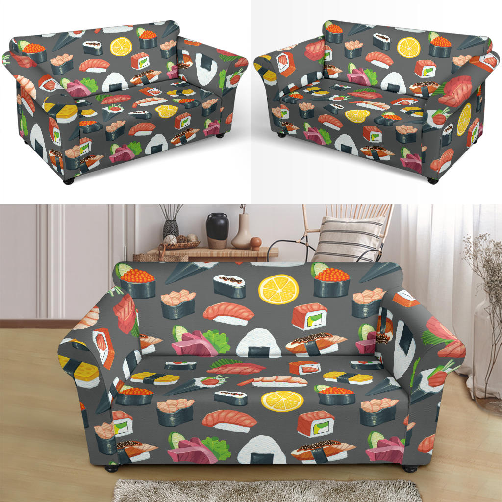 Sushi Print Design LKS302 Loveseat Couch Slipcover
