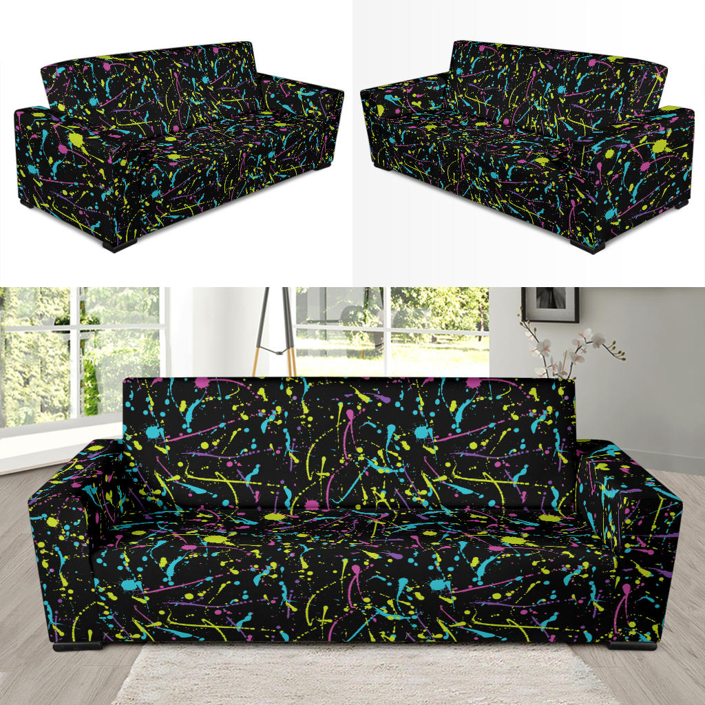 Splatter Multicolor Print Design LKS302 Sofa Slipcover