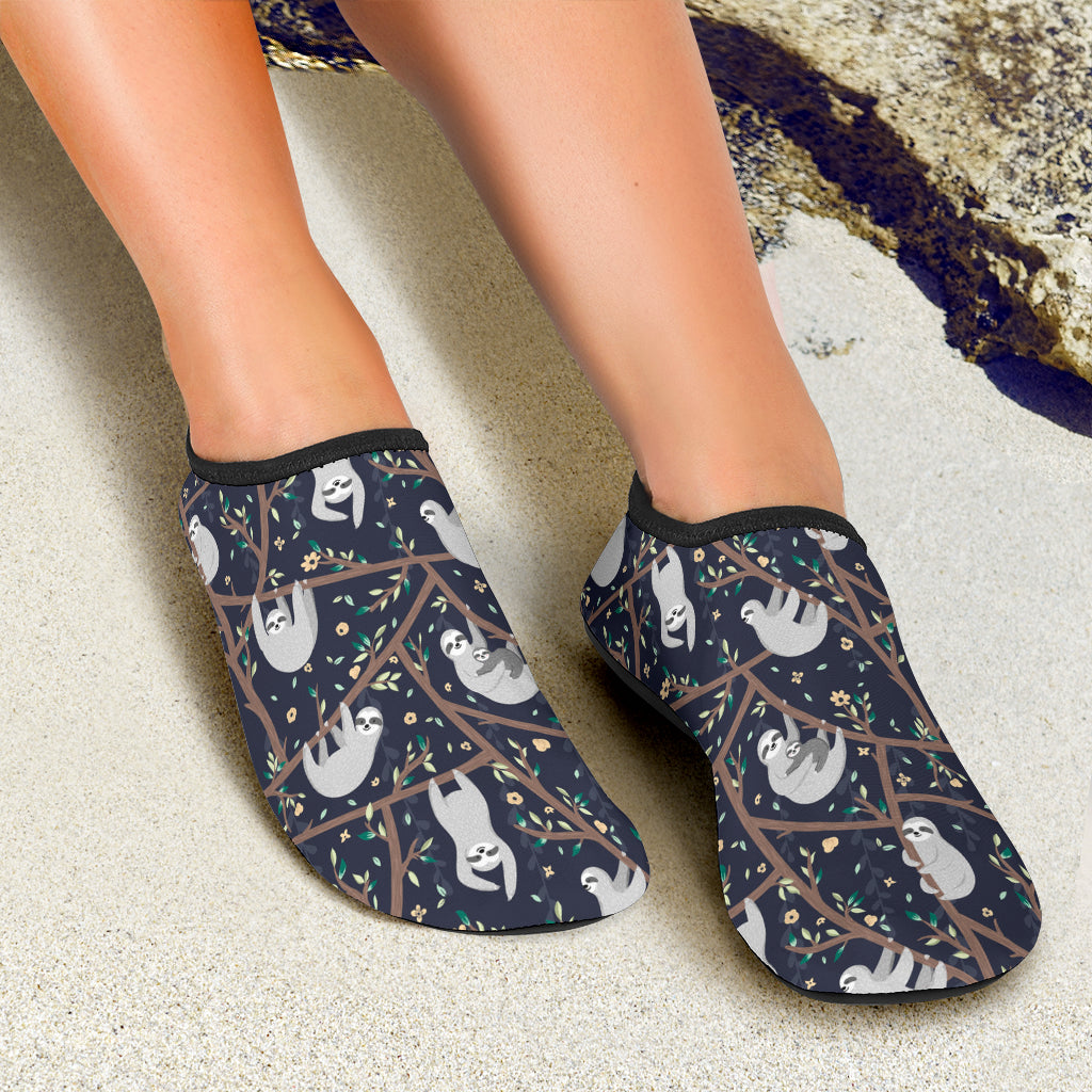 Sloth Happy Design Themed Print Aqua Water Shoes