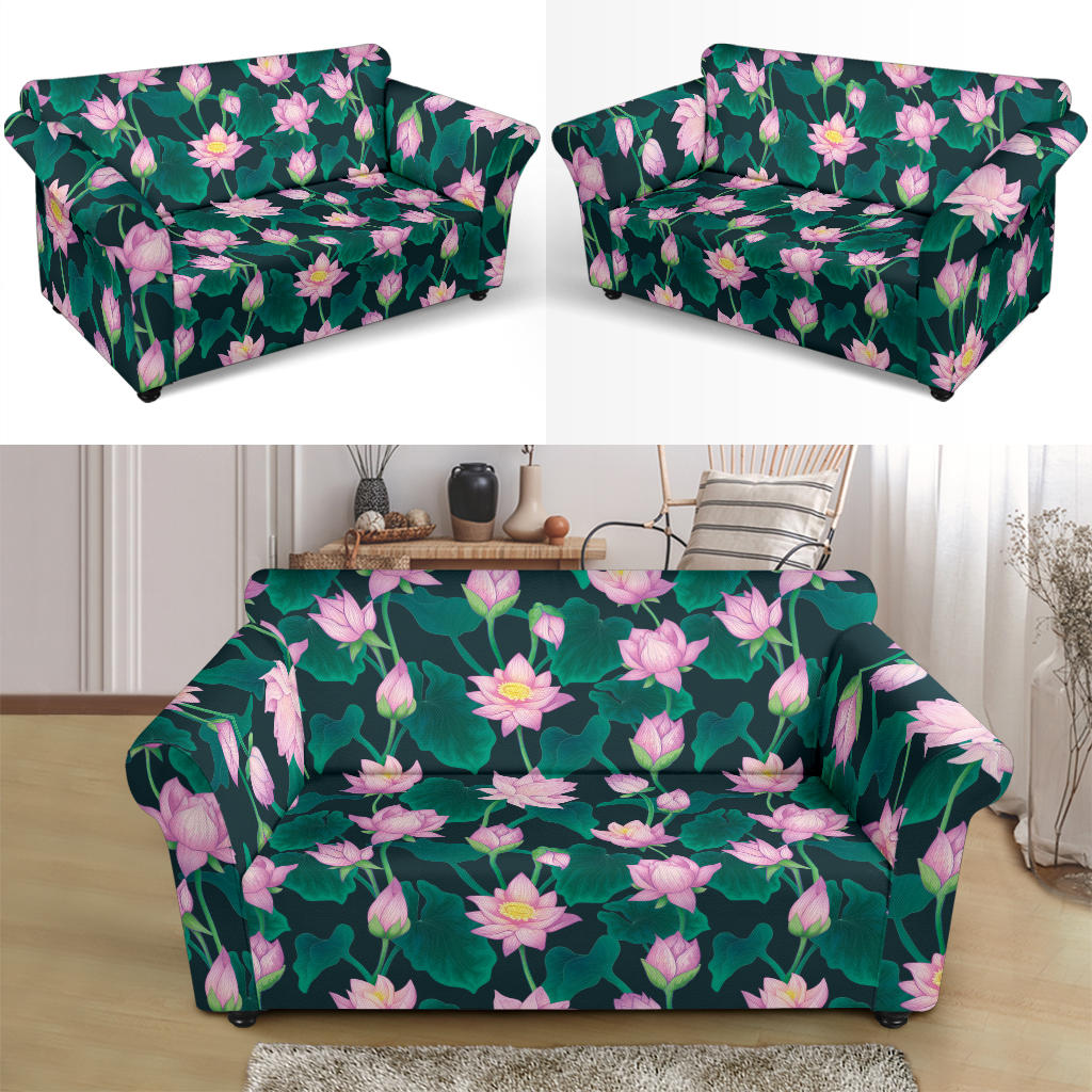 Water Lily Print Design LKS302 Loveseat Couch Slipcover