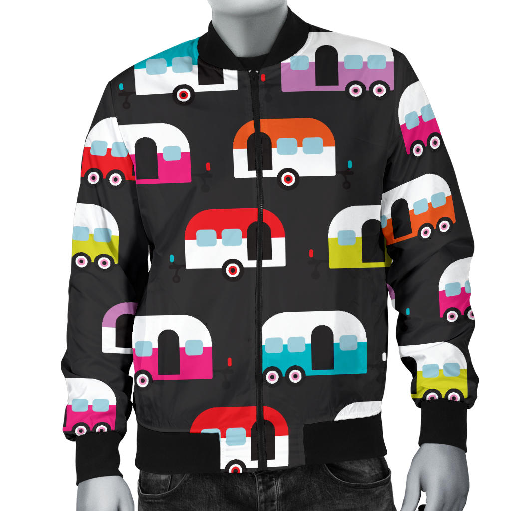 Camper Caravan Pattern Men Bomber Jacket
