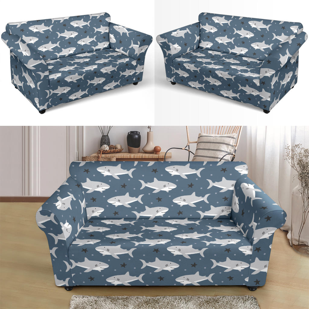 Shark Print Design LKS305 Loveseat Couch Slipcover