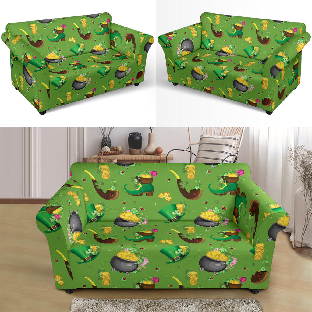 Shamrock Saint Patrick's Day Print Design LKS306 Loveseat Couch Slipcover