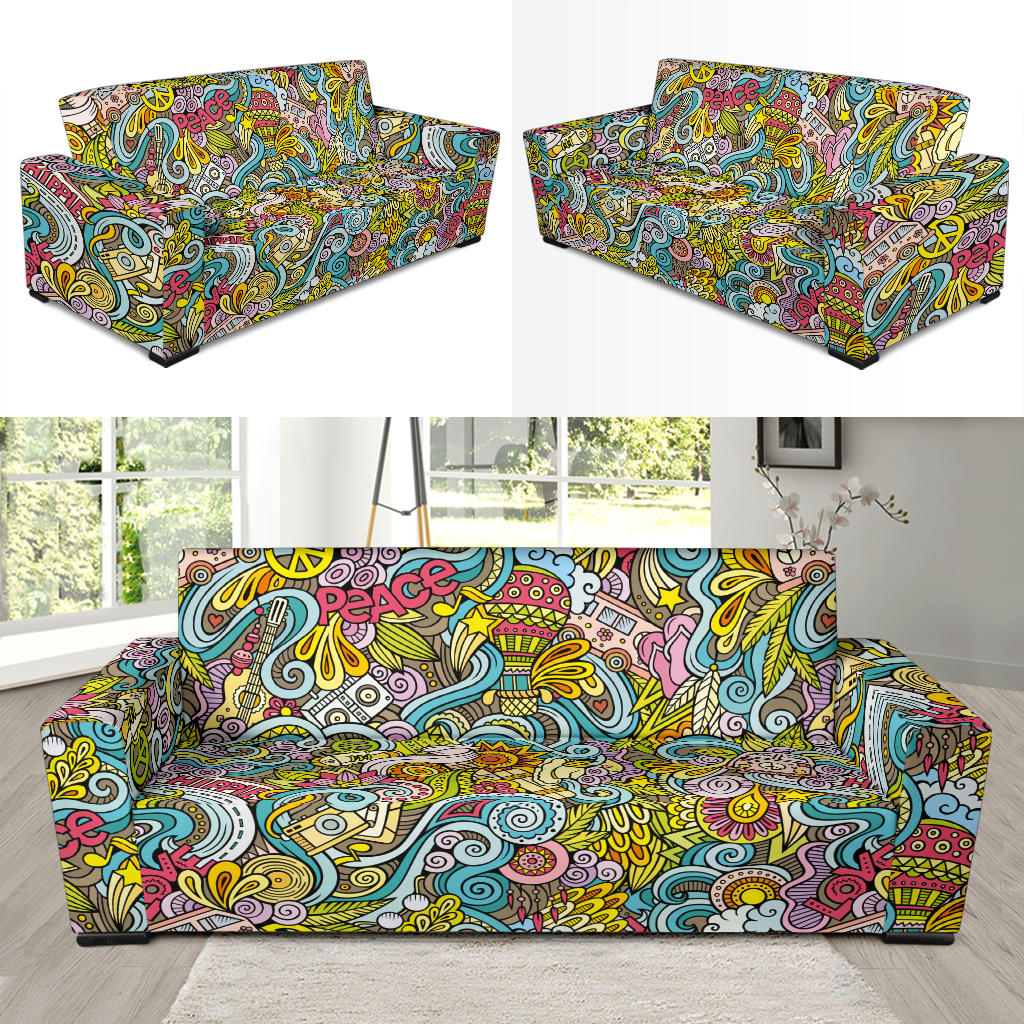 Hippie Print Design LKS301 Sofa Slipcover