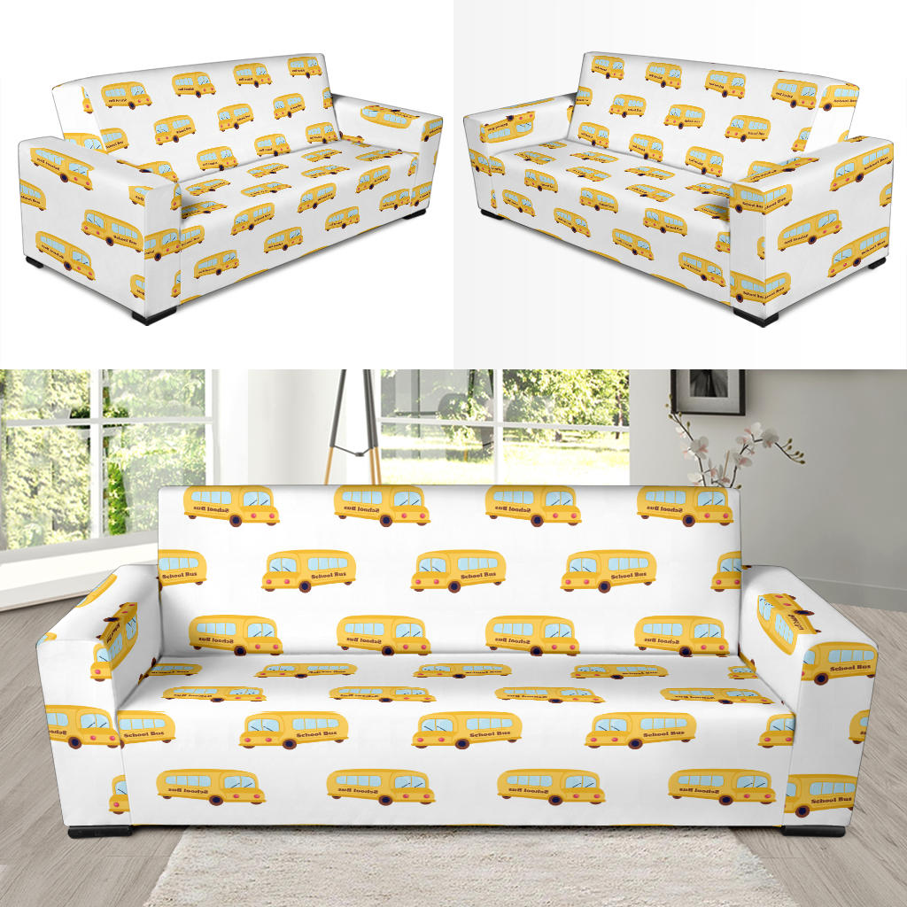 School Bus Print Design LKS306 Sofa Slipcover