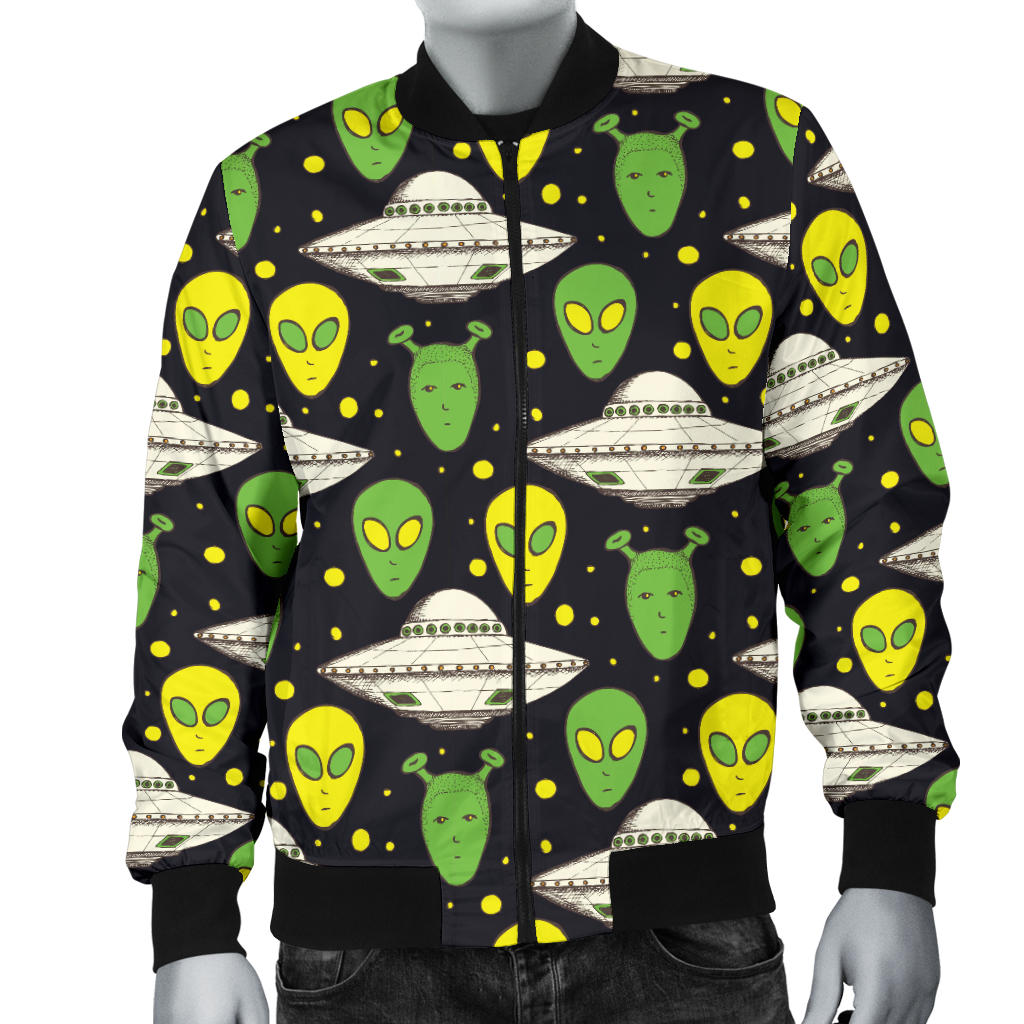 Alien UFO Pattern Men Bomber Jacket