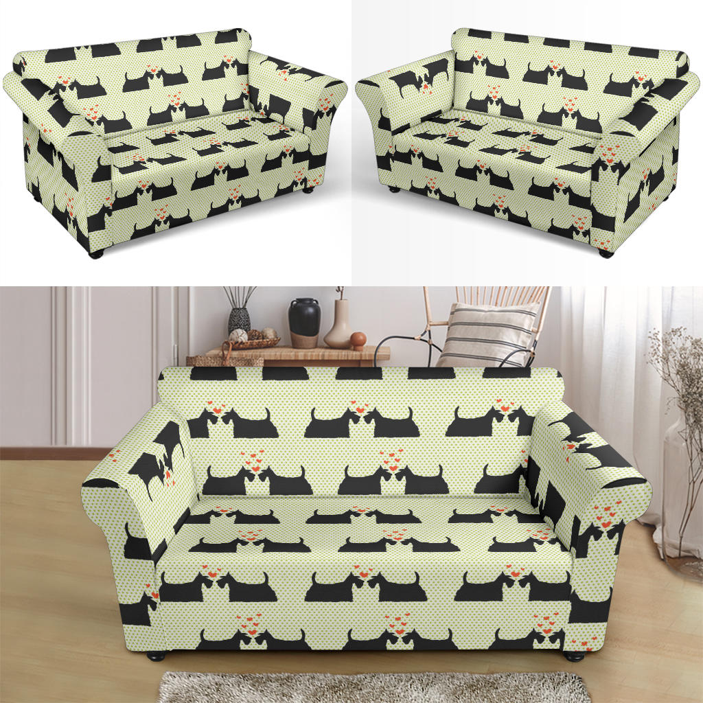 Scottish Terriers Print Design LKS304 Loveseat Couch Slipcover