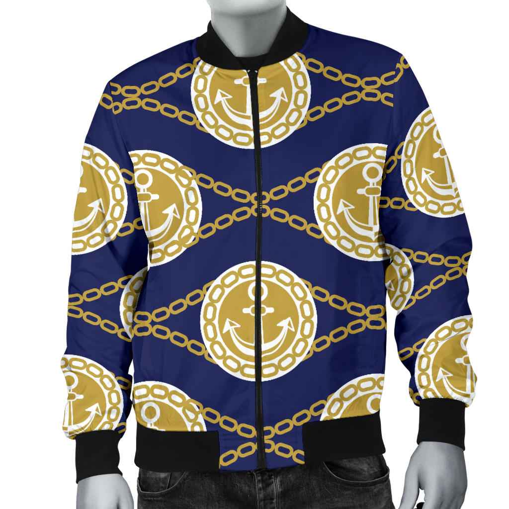 Anchor Luxury Pattern Men Bomber Jacket