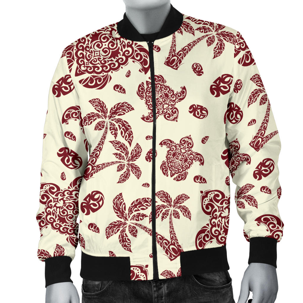 Polynesian Tattoo Turtle Themed Men Bomber Jacket