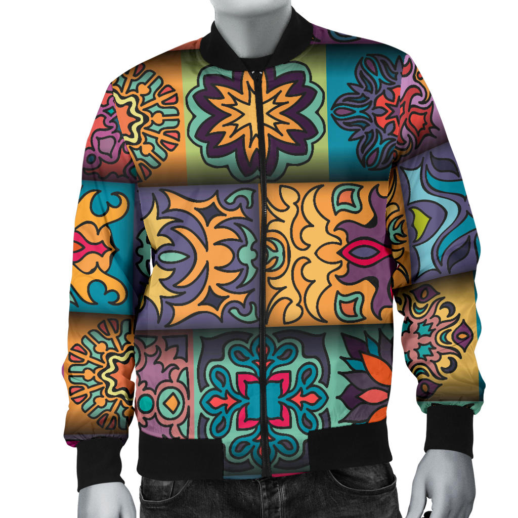 Mandala Style Design Print Men Bomber Jacket