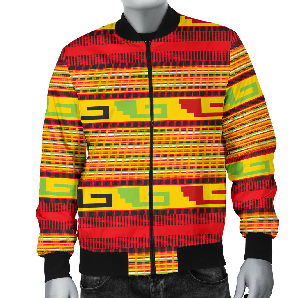 Mexican Blanket Ornament Print Pattern Men Bomber Jacket