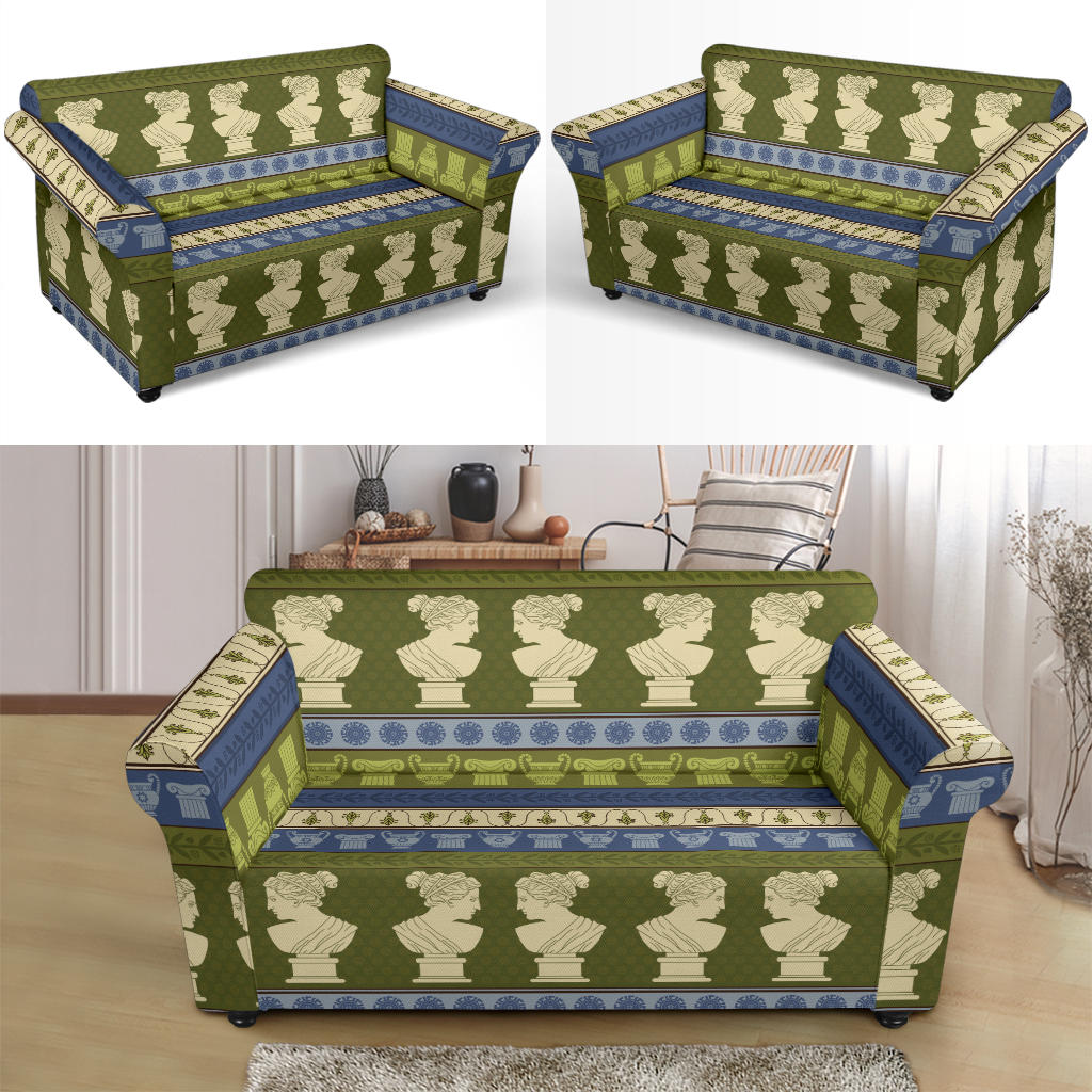 Ancient Greek Statue Print Design LKS301 Loveseat Couch Slipcover