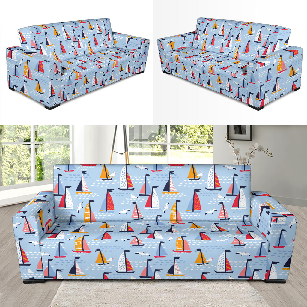 Sailboat Print Design LKS304 Sofa Slipcover