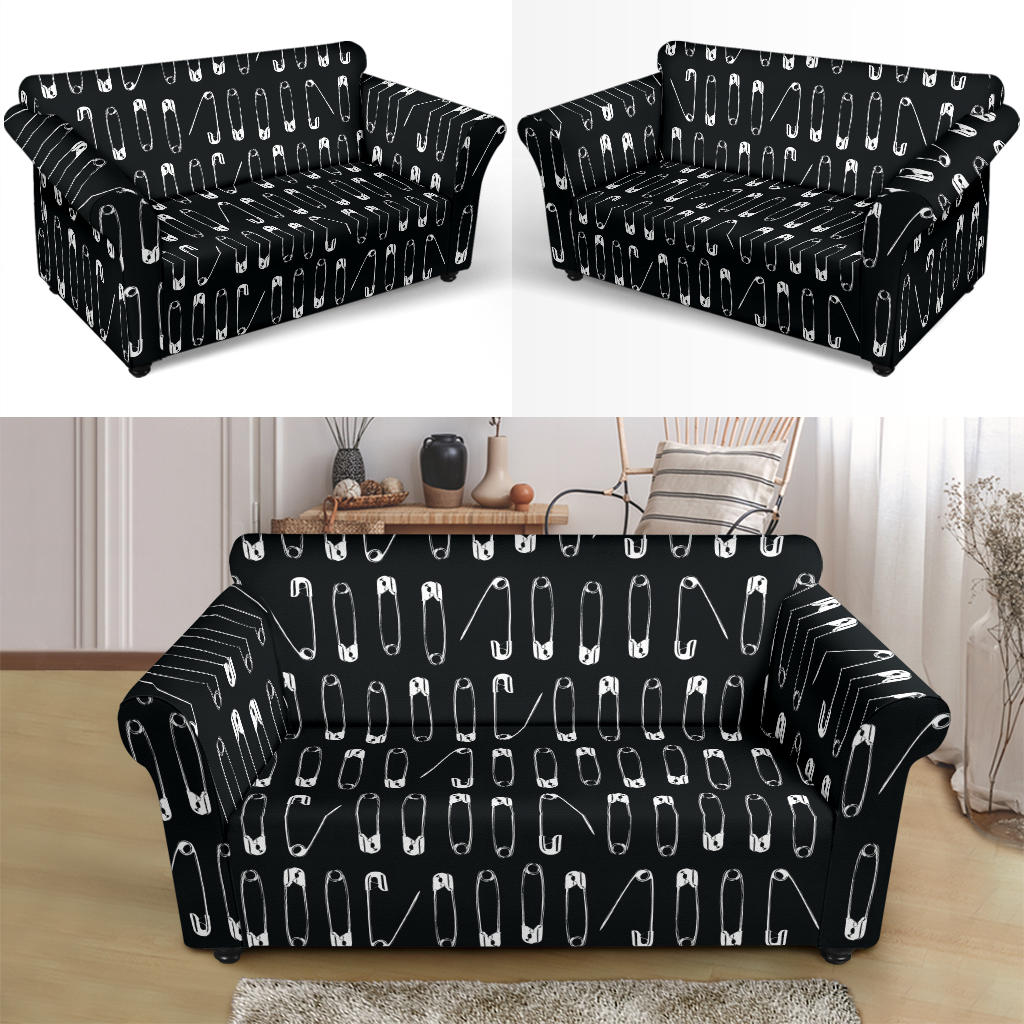 Safety Pin Print Design LKS302 Loveseat Couch Slipcover