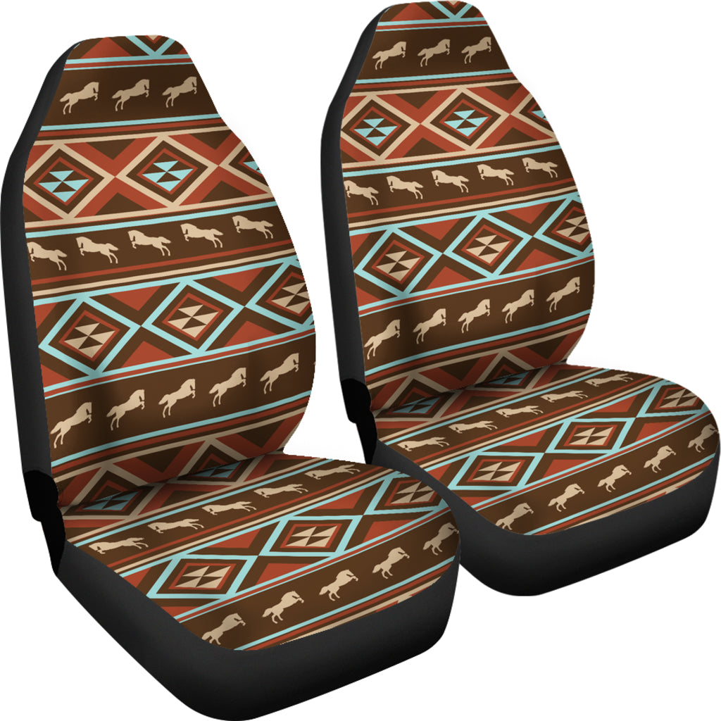 Western Horse Pattern Print LKS301 Car Seat Covers