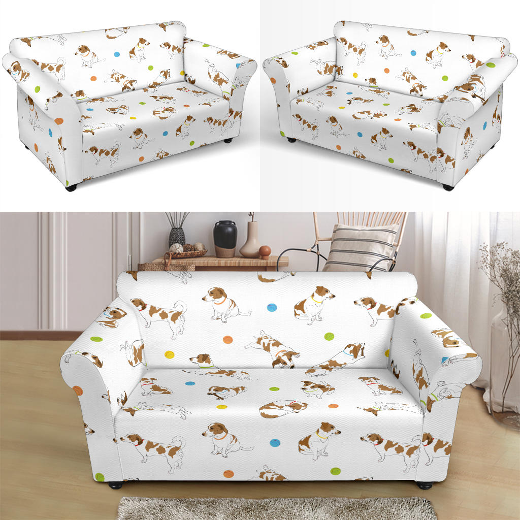 Russell Terriers With Balls Print Design LKS307 Loveseat Couch Slipcover