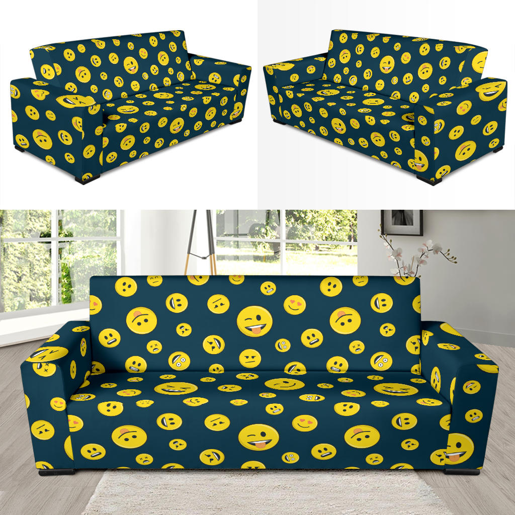 Smiley Face Emoji Print Design LKS301 Sofa Slipcover