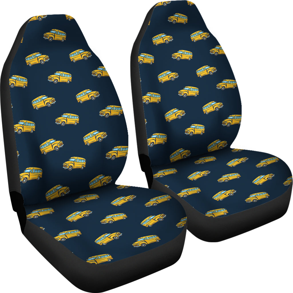 School Bus Print Design LKS304 Car Seat Covers
