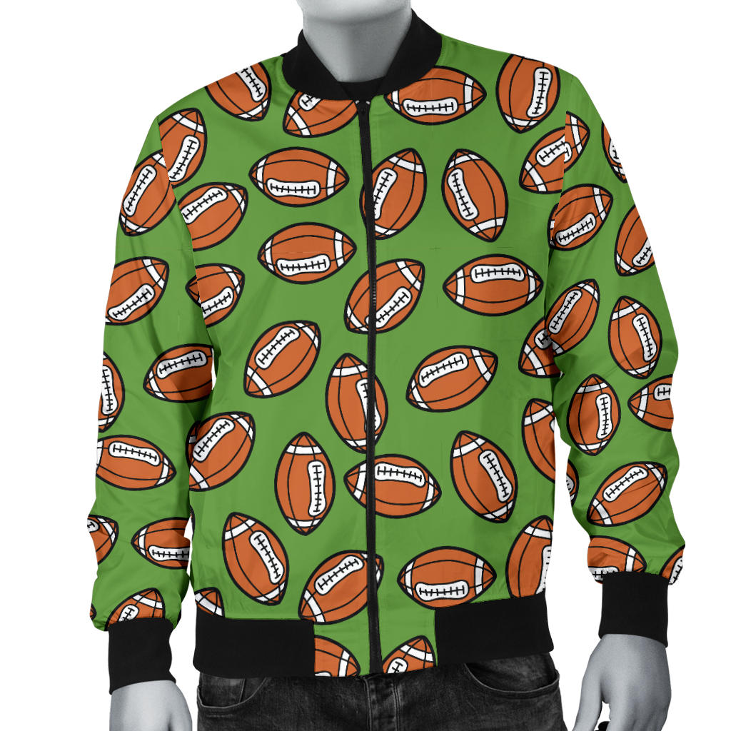 American Football on Green Design Men Bomber Jacket