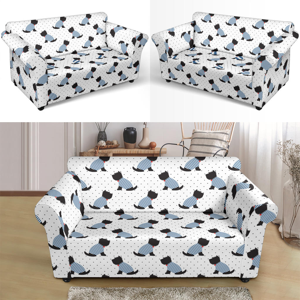 Scottish Terriers Print Design LKS3013 Loveseat Couch Slipcover