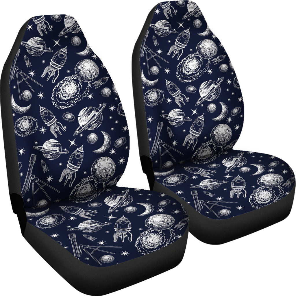Space Rocket Print Design LKS301 Car Seat Covers