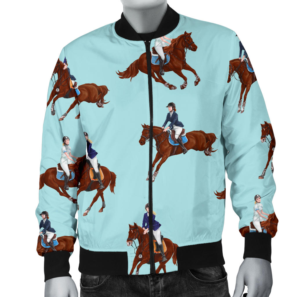 Equestrian Horse Riding Men Bomber Jacket