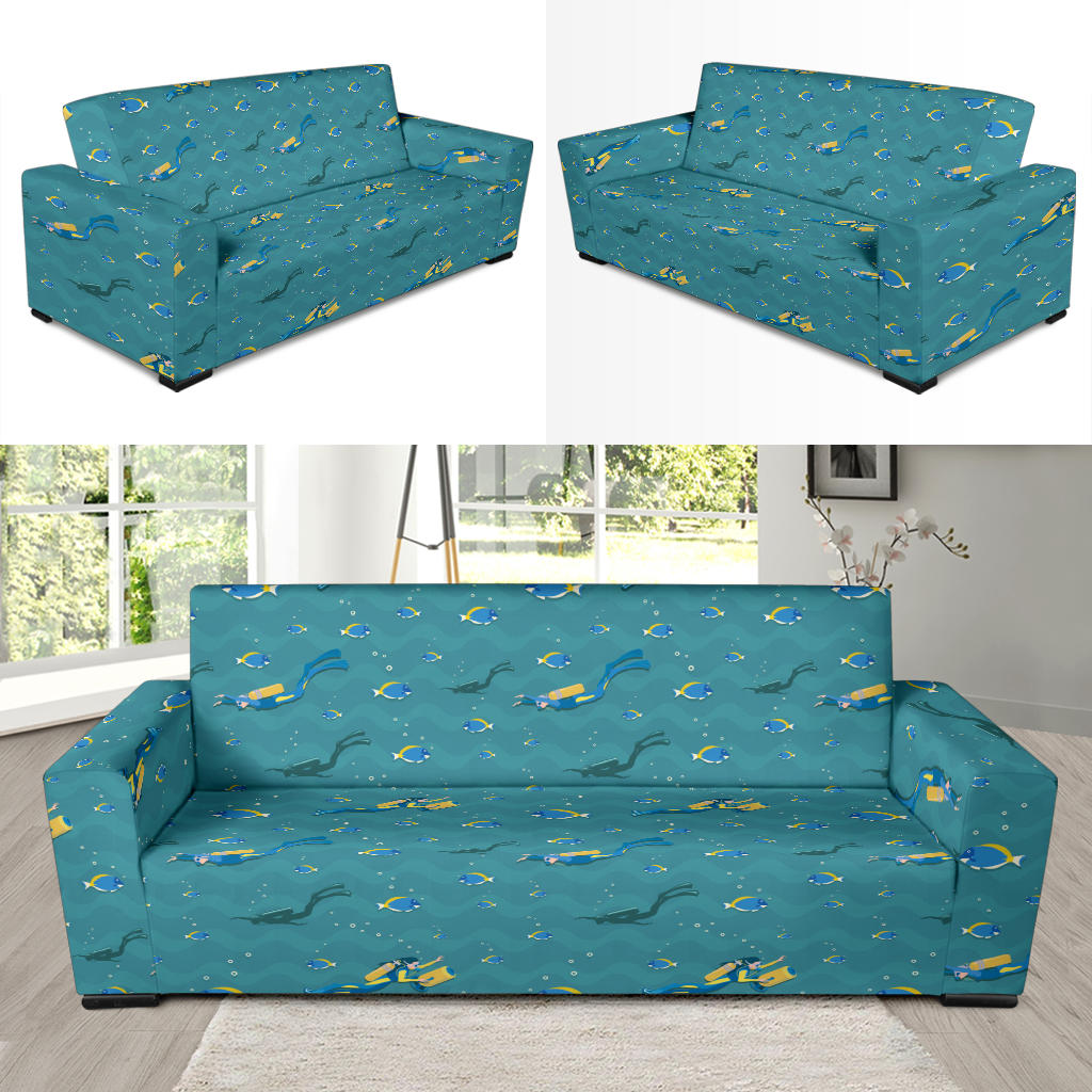 Scuba Driving Pattern Print Design LKS306 Sofa Slipcover