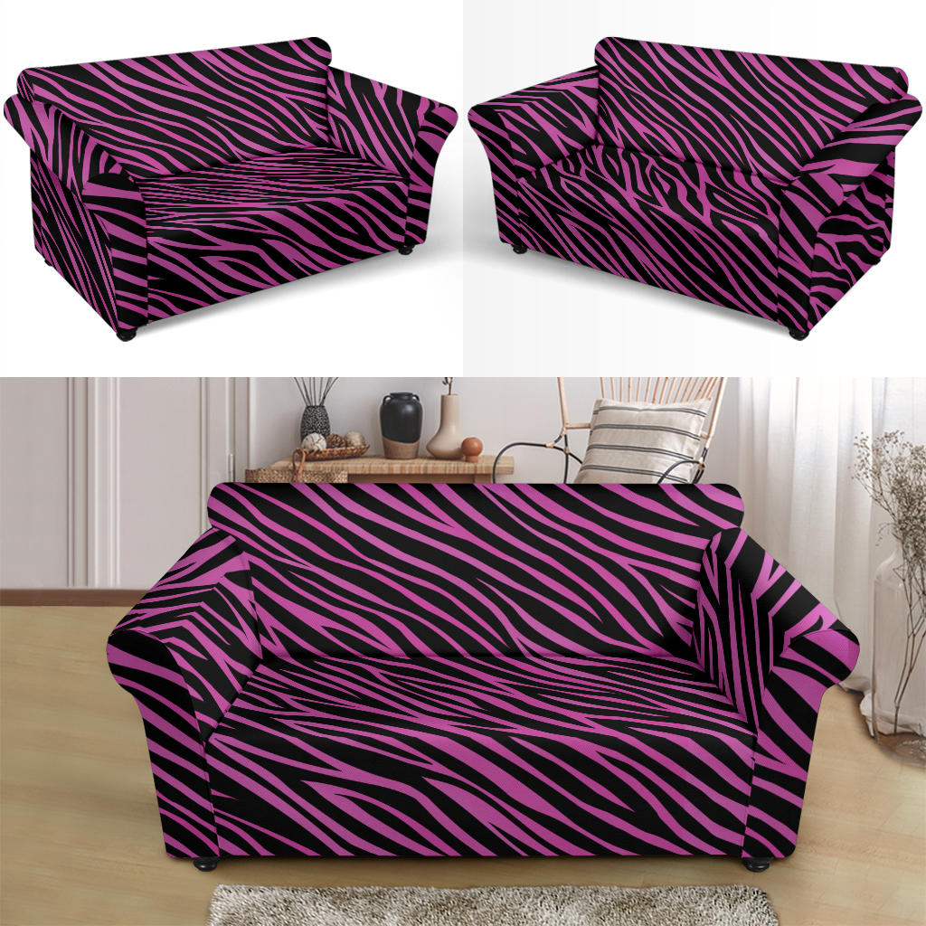 Zebra Pink Print Design LKS304 Loveseat Couch Slipcover