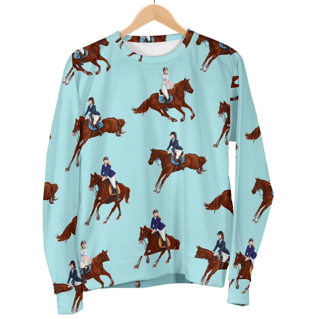 Equestrian Horse Riding Men Long Sleeve Sweatshirt