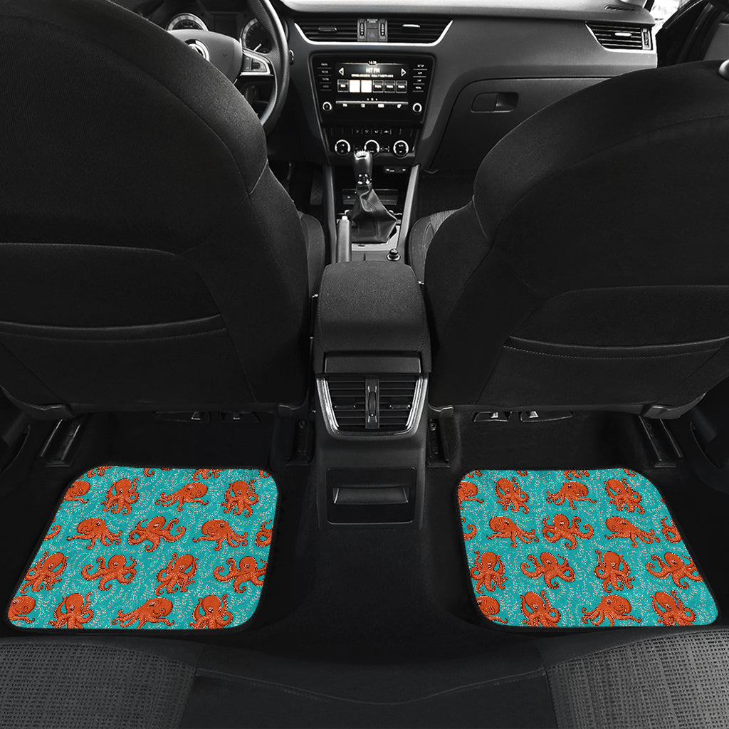 Octopus Cartoon Design Print Themed Car Floor Mats Front Back