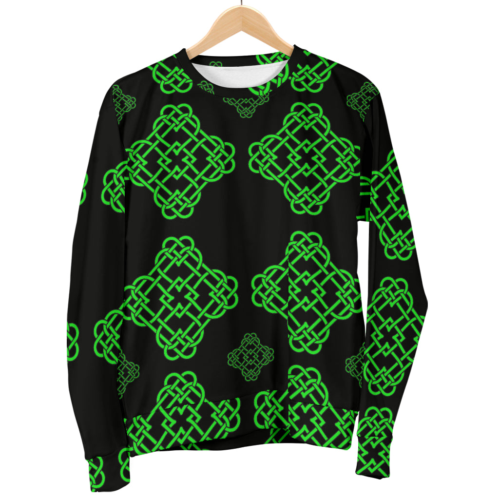 Celtic Knot Green Neon Design Women Long Sleeve Sweatshirt