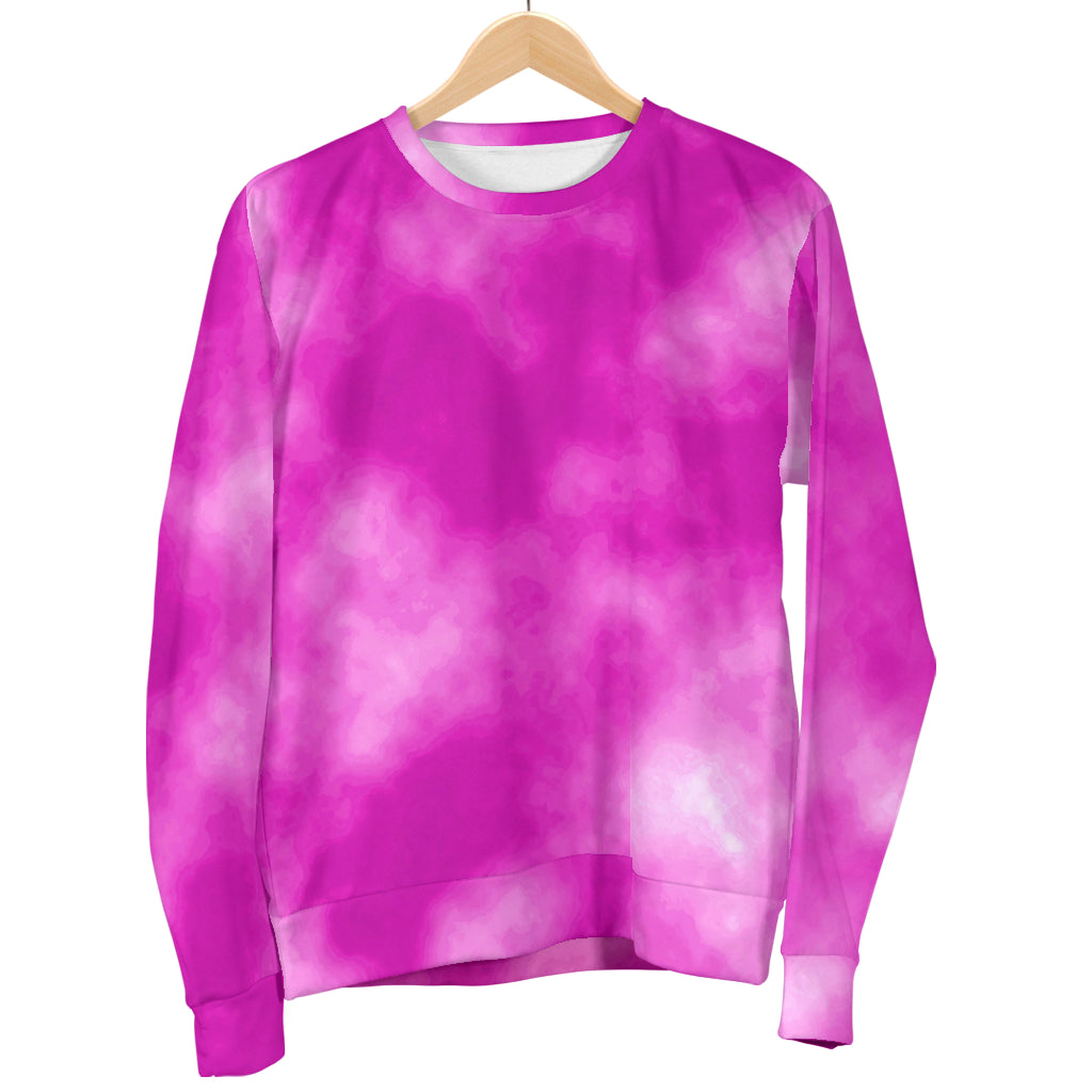 Tie Dye Pink Design Print Men Long Sleeve Sweatshirt