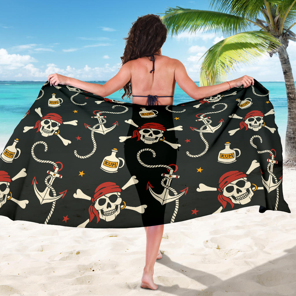 Pirate Pattern Print Design A02 Sarong Pareo Wrap