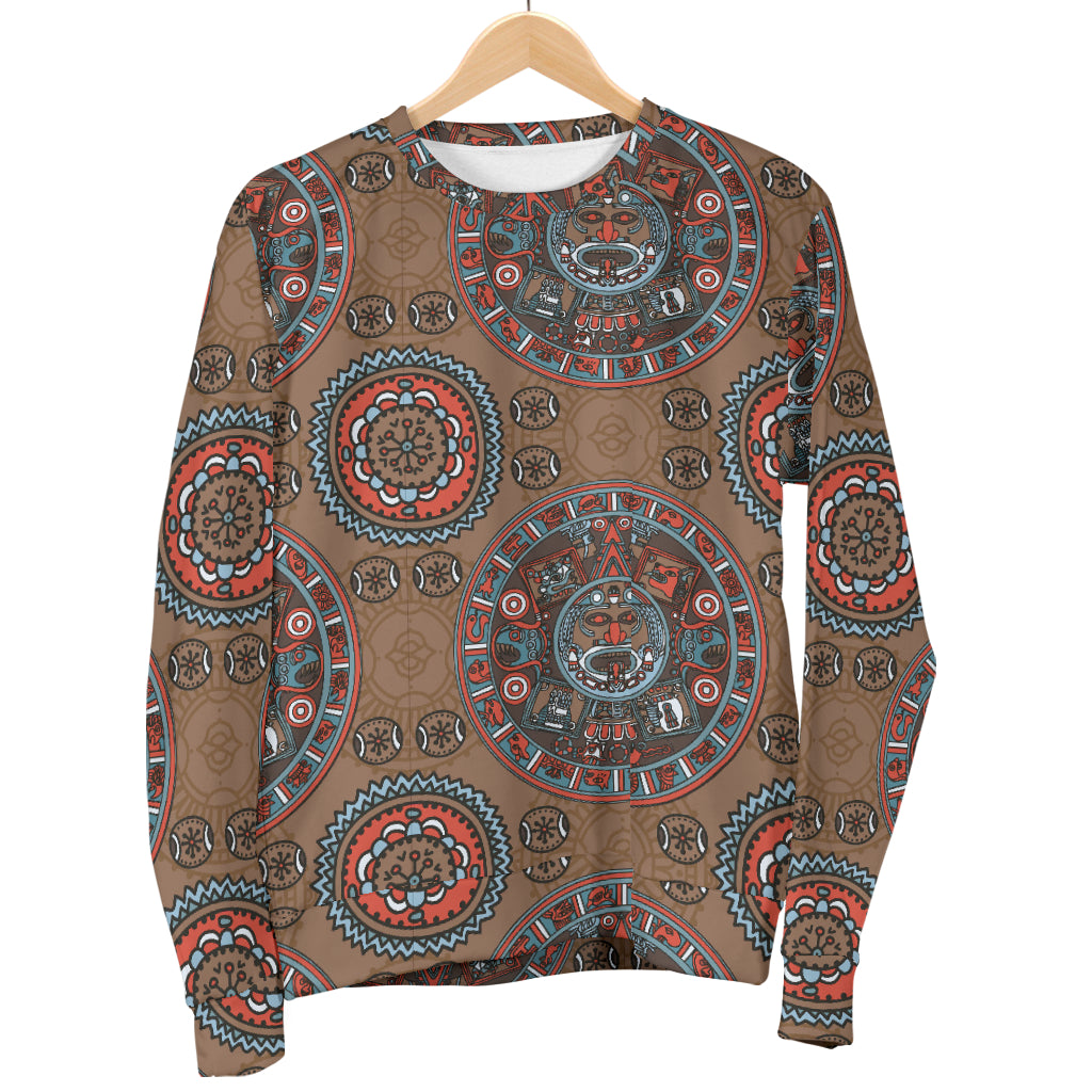 Calendar Aztec Design Print Pattern Women Long Sleeve Sweatshirt