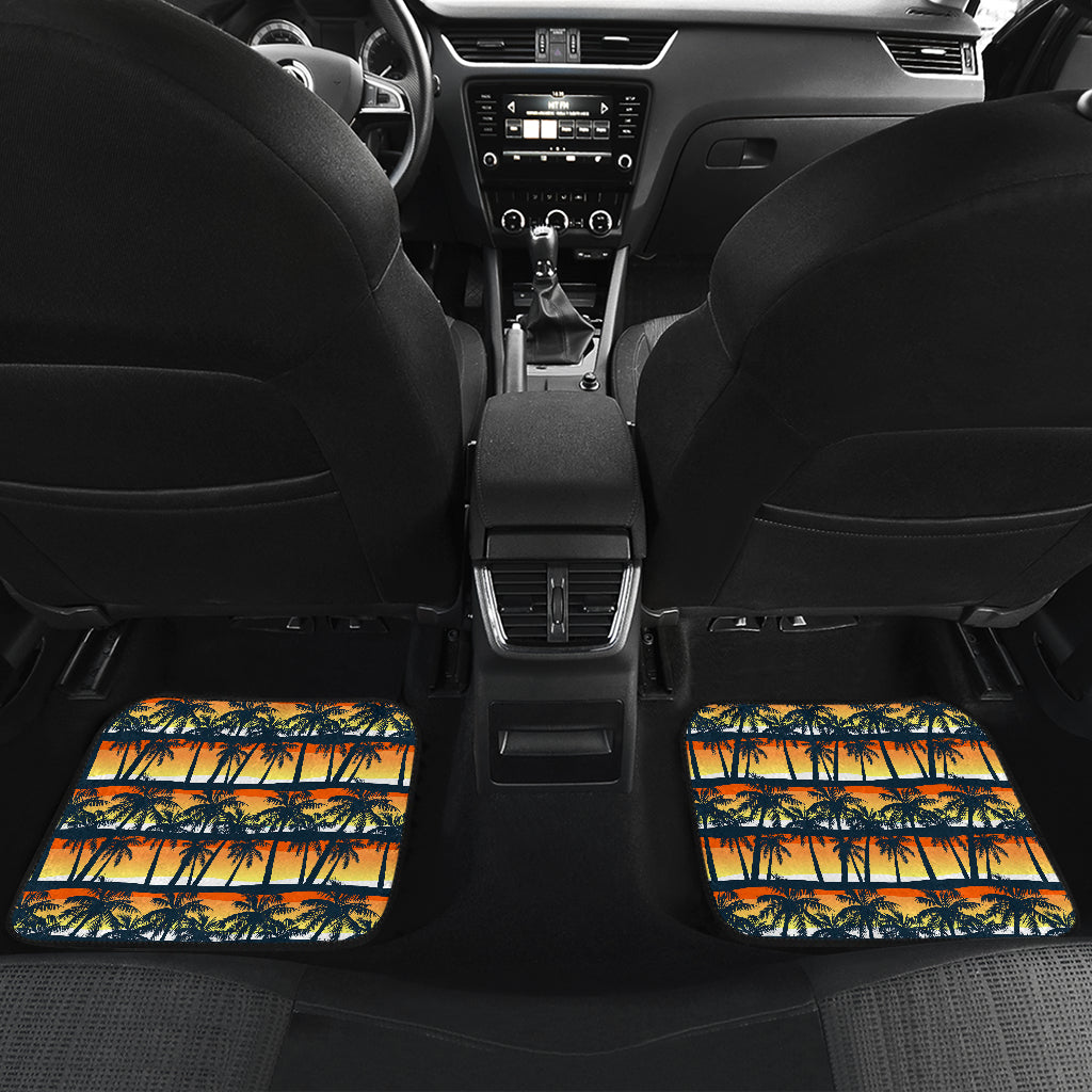 Palm Tree Sunset Design Print Car Floor Mats Front Back