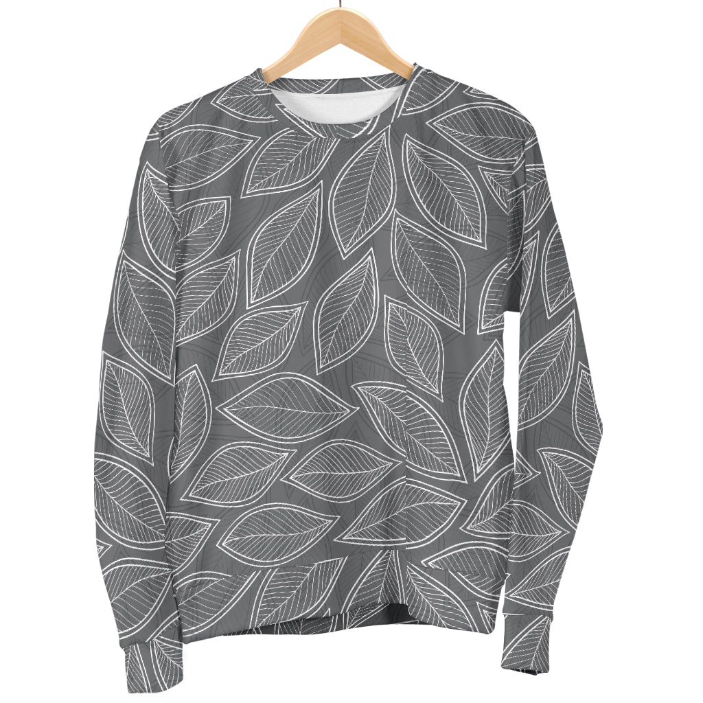 Elm Leave Grey Print Pattern Men Long Sleeve Sweatshirt