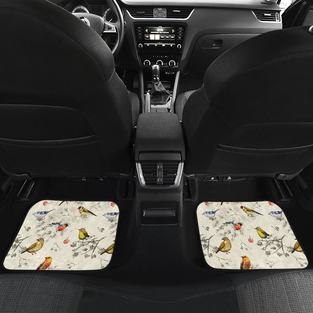 Bird Watercolor Design Pattern Car Floor Mats Front Back