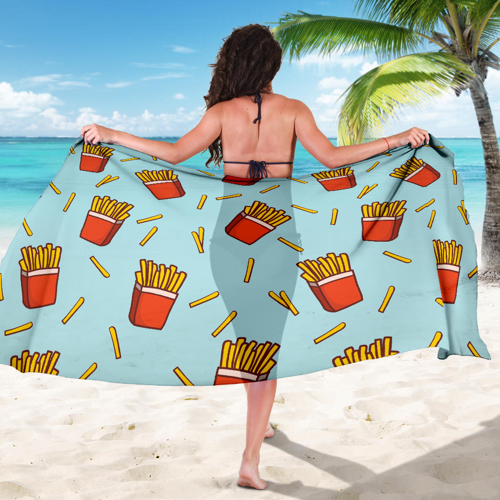 French Fried Pattern Print Design 02 Sarong Pareo Wrap