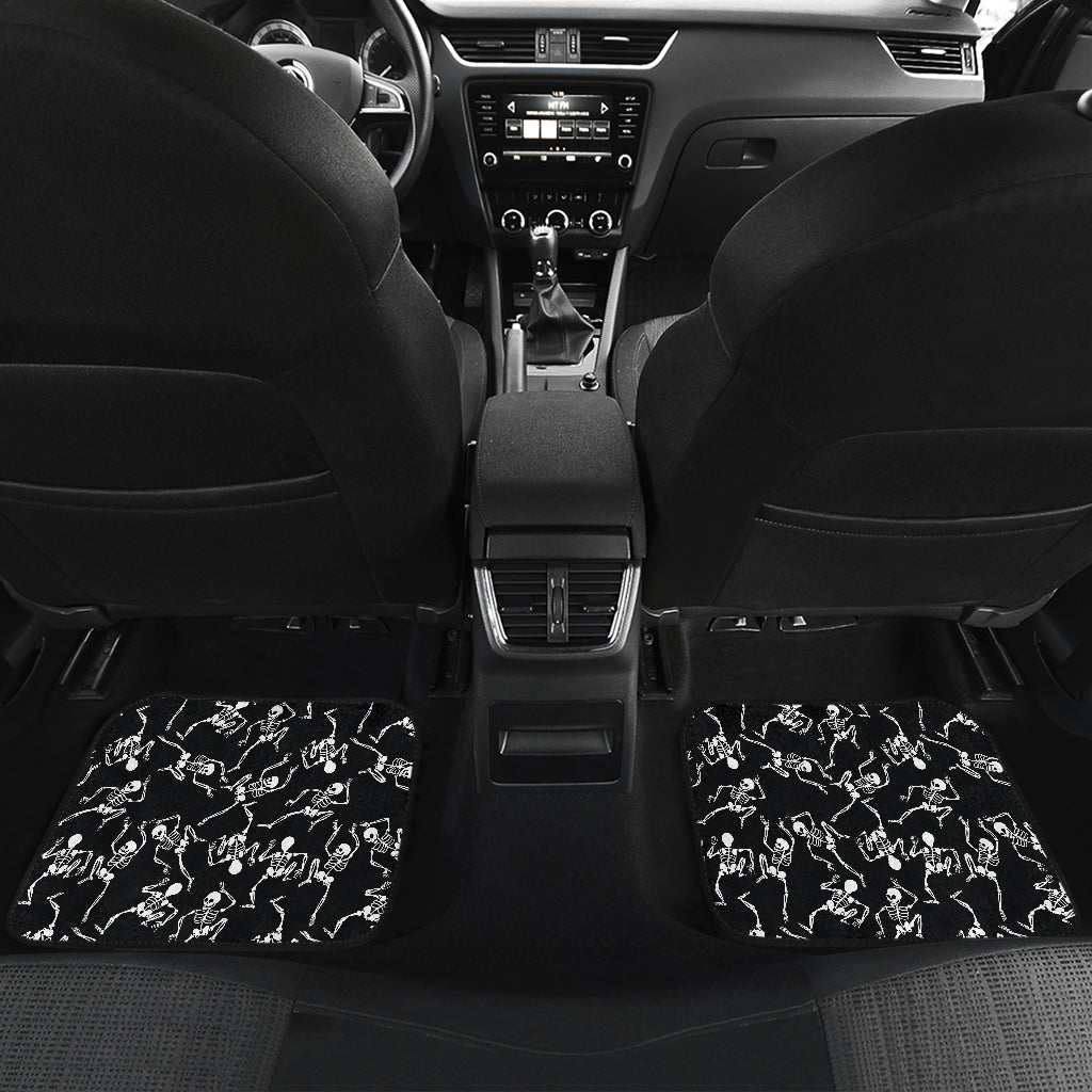 Skeleton Style Print Car Floor Mats Front Back
