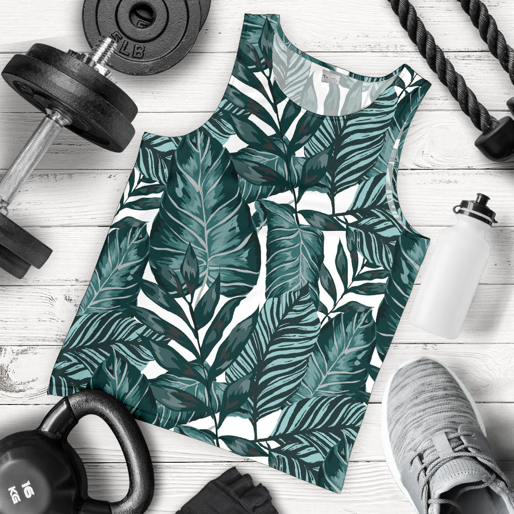 Tropical Palm Leaves Pattern Men Tank Top