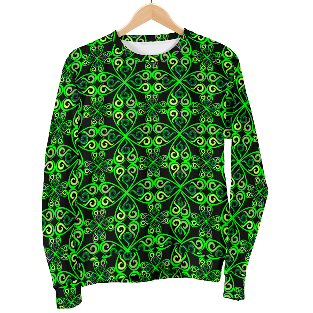 Celtic Green Neon Design Men Long Sleeve Sweatshirt