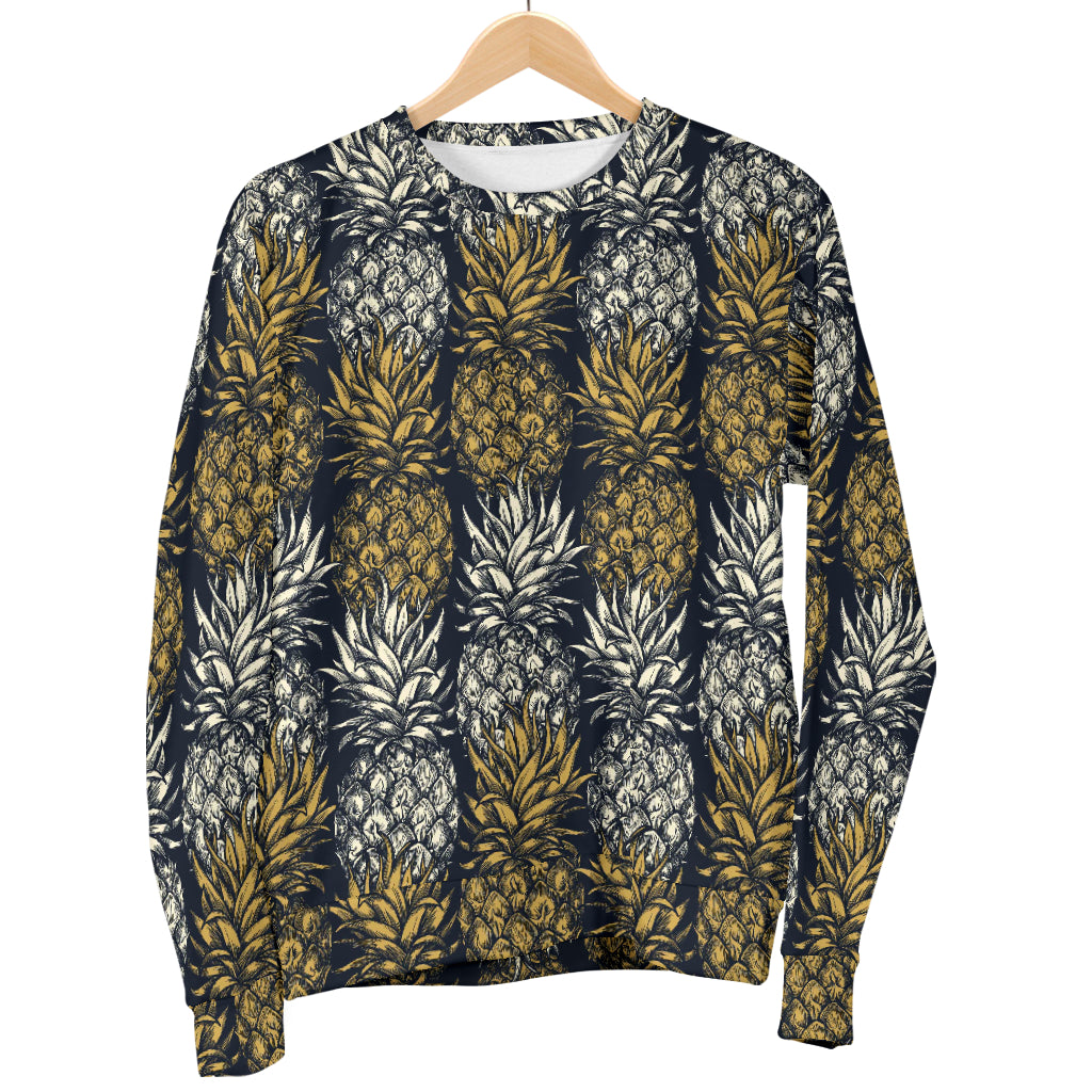 Pineapple Print Design Pattern Men Long Sleeve Sweatshirt